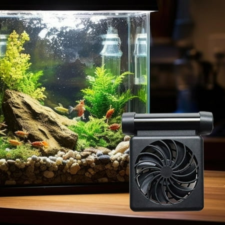 FITYLE Tank Chiller, Aquarium Water Cooling Fan, 2 Level, Saltwater Tank Tank Cold Wind Chiller, Easy to Install Single Head
