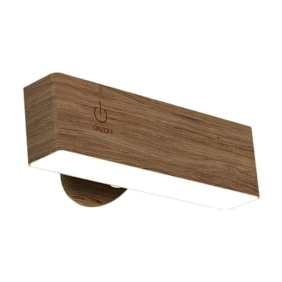 FITYLE Wall Mounted Reading Light Wooden up and Down Lamps Wall Lighting Wall Light Rotatable LED Wall Lights for Living Room Kitchen Walnut