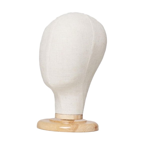 FITYLE Wigs Hat Display Stand, DIY Wigs Stand Portable Hat Rack Model Head Hats Caps Display Mannequin Head Model for Styling Salon 31cm Wood Base