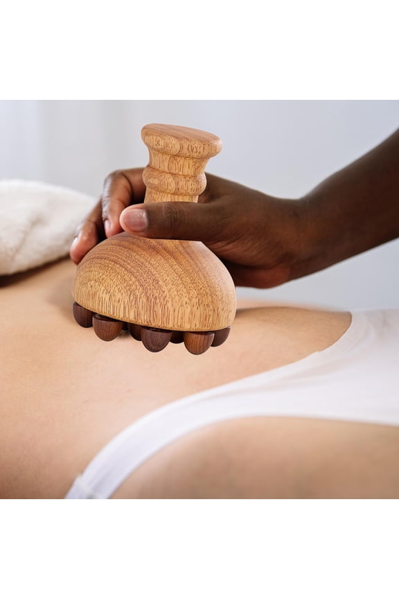 FITYLE Wooden Massage Body Brush Guasha Scraping Brush Muscle Relaxation Body Massager for Back Thigh Body Contouring Full Body Neck