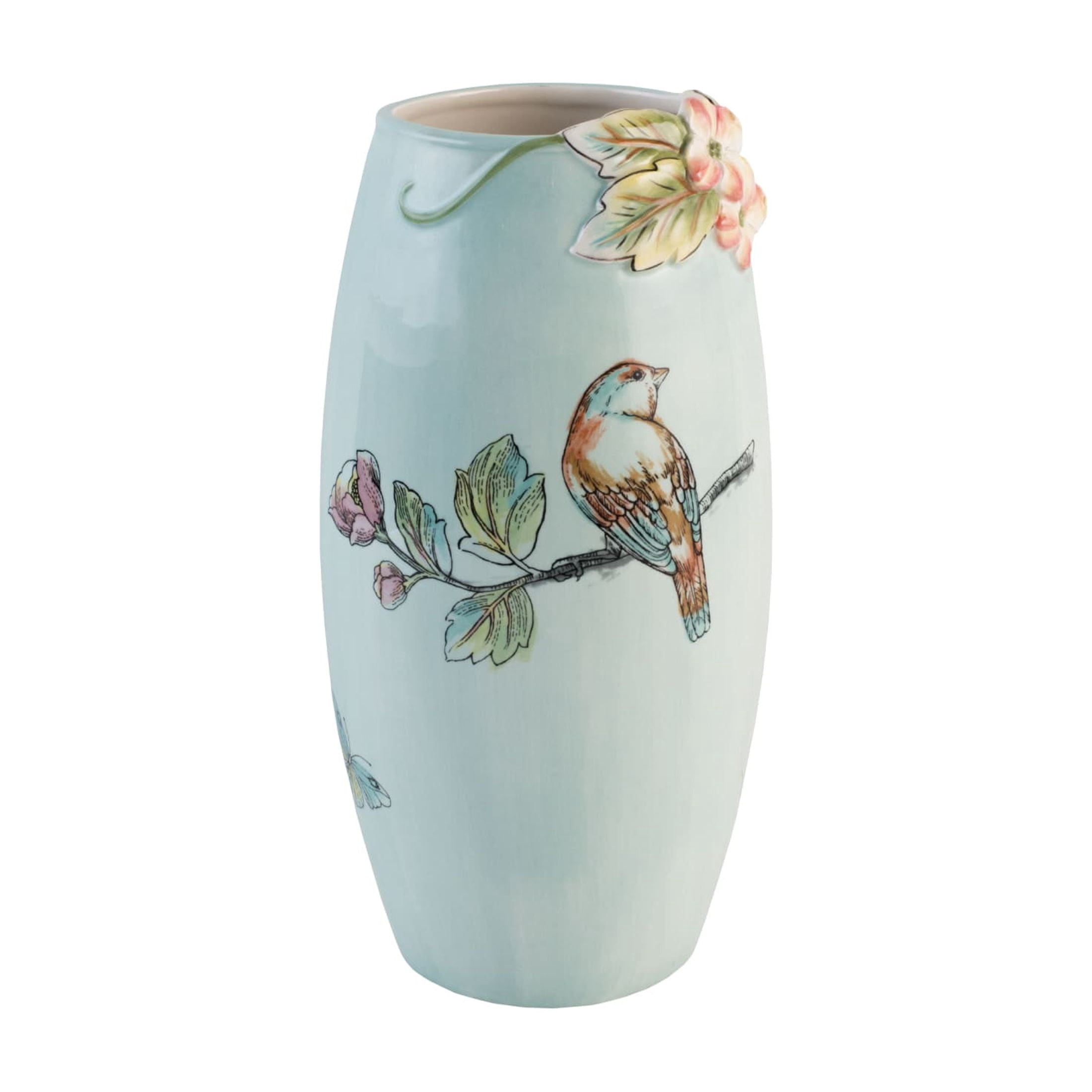 Fitz and Floyd English Garden 10.25" Earthenware Tall Vase