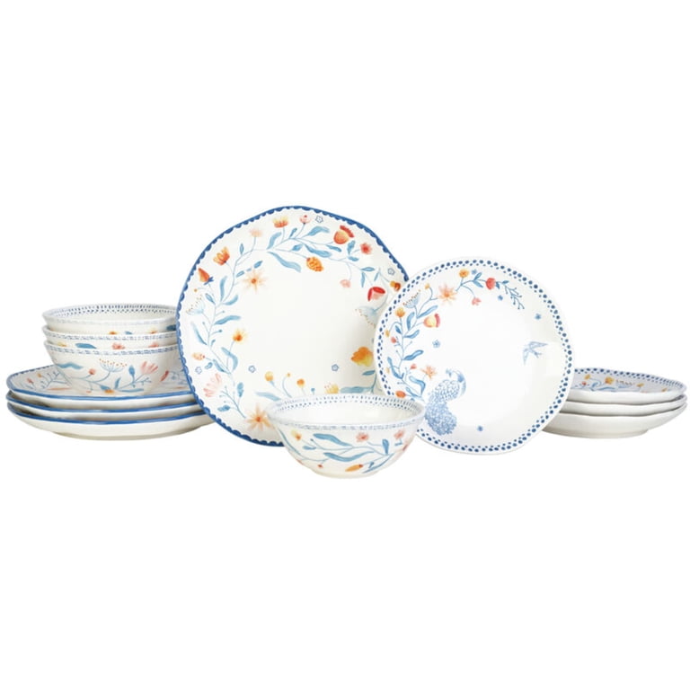 Fitz and Floyd Gracie 12-Piece White Earthenware Tableware Set
