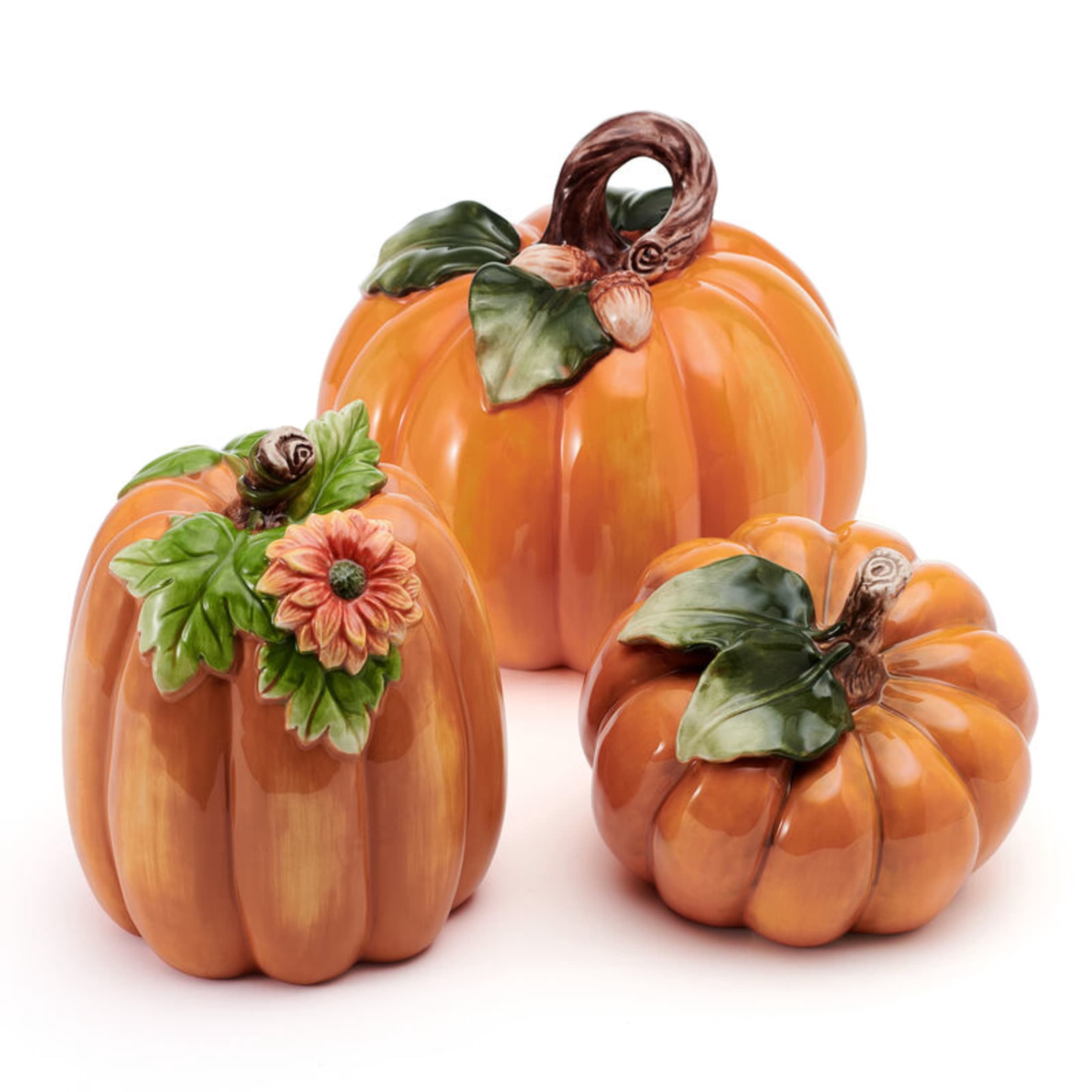 Fitz and Floyd Harvest Pumpkin Orange Earthenware Decorative