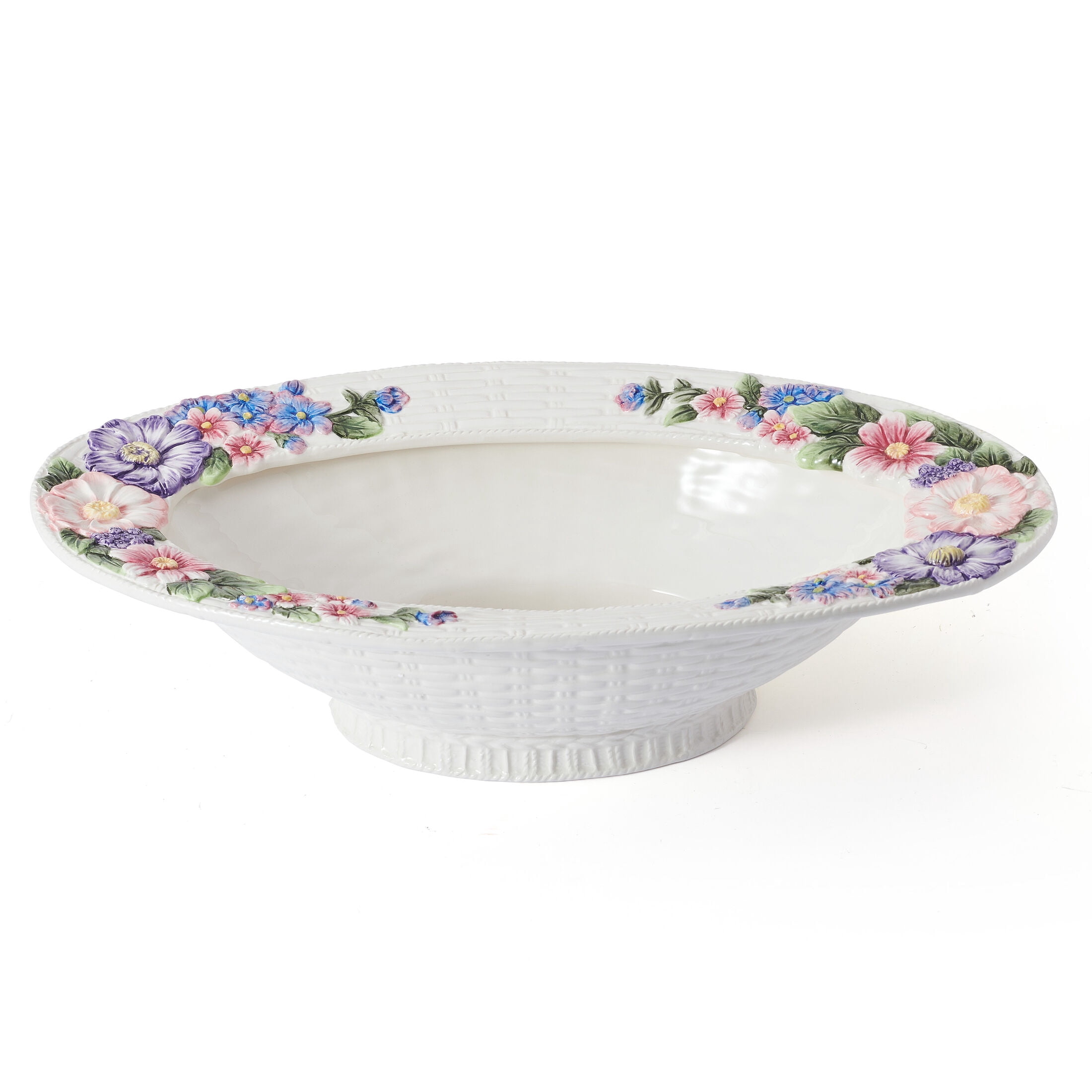 Fitz and Floyd Jardin 18 in Earthenware Bowl