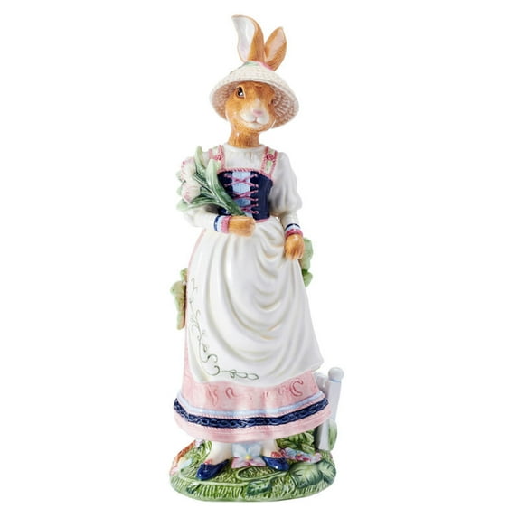 Fitz and Floyd Jardin Rabbit Female Earthenware Decorative Figurine