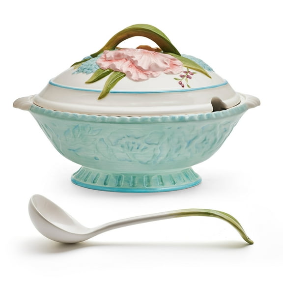 Fitz and Floyd Meadow Soup Tureen with Ladle