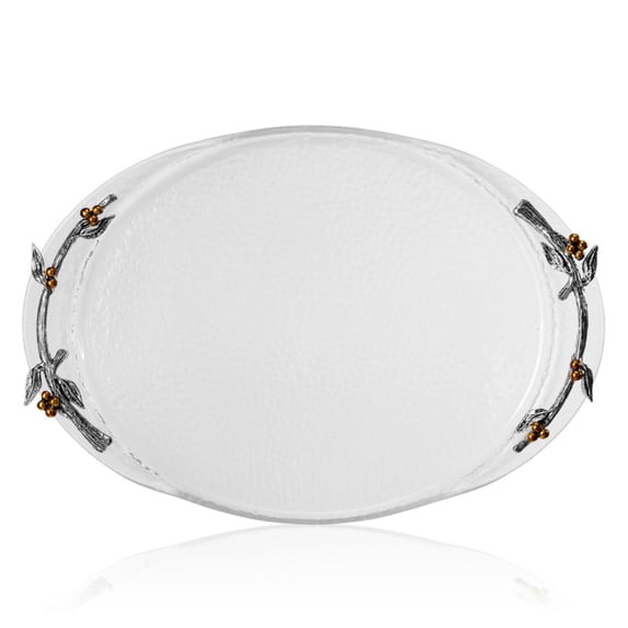 Fitz and Floyd Natures Greeting Clear Glass Tray