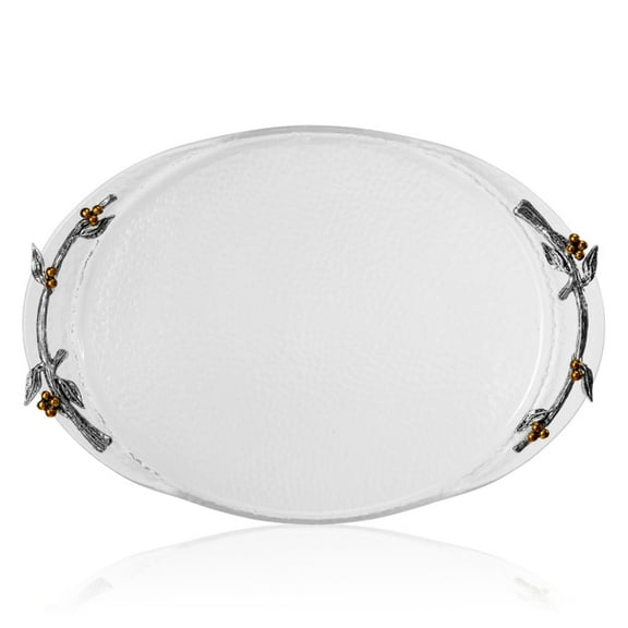 Fitz and Floyd Natures Greeting Clear Glass Tray