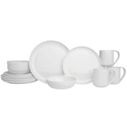 Fitz and Floyd Nevaeh Coupe 16-Piece White Bone China Tableware Set Service for 4