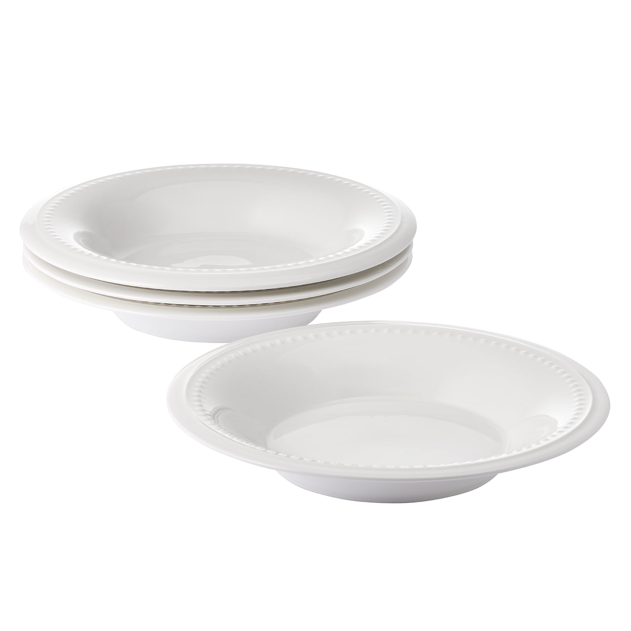 Fitz and Floyd Nevaeh 18.5 oz White Classic Bead Bone China Adult Tableware Bowls (4 Count)