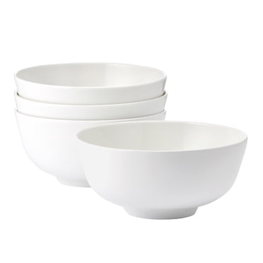 Fitz and Floyd Nevaeh 27.5 oz White Classic Rim Bone China Adult Tableware Bowls (4 Count)