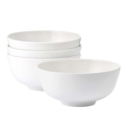 Fitz and Floyd Nevaeh 27.5 oz White Classic Rim Bone China Adult Tableware Bowls (4 Count)