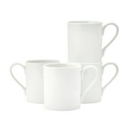 Fitz and Floyd Nevaeh 16 oz White Classic Rim Bone China Mugs (Set of 4)