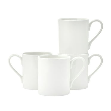 Fitz and Floyd Nevaeh 16 oz White Classic Rim Bone China Mugs (Set of 4)