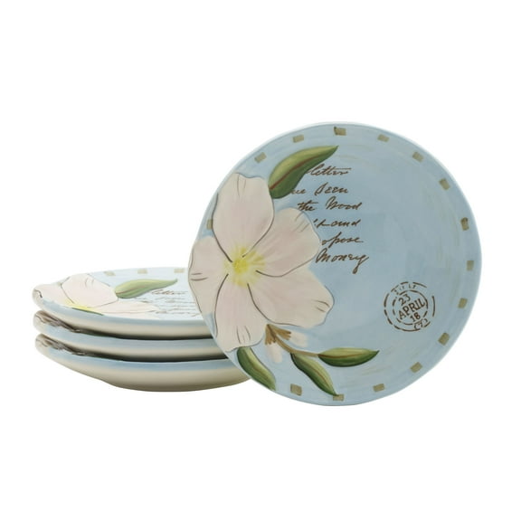 Fitz and Floyd Toulouse Blue Appetizer Plate (Set of 4)