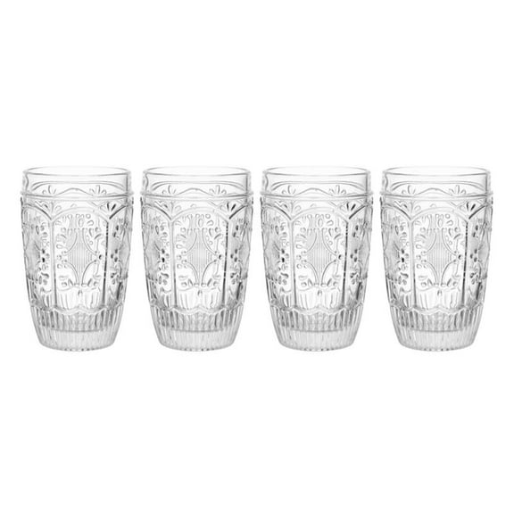 Fitz and Floyd Trestle 12 oz Clear Highball Glass (Set of 4)