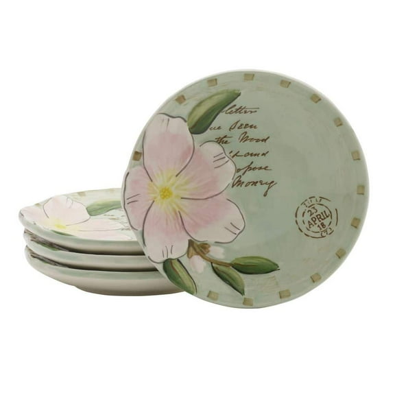 Fitz and Floyd Toulouse Green Appetizer Plate (Set of 4)