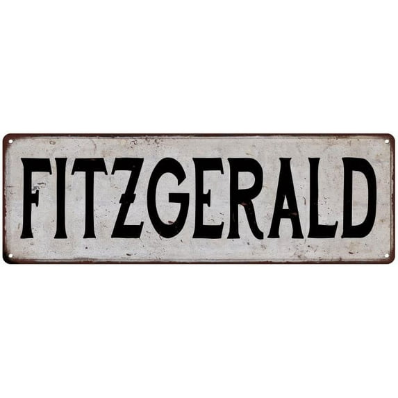 FITZGERALD Vintage Look Rustic Chic Metal Sign 6x18 106180036982