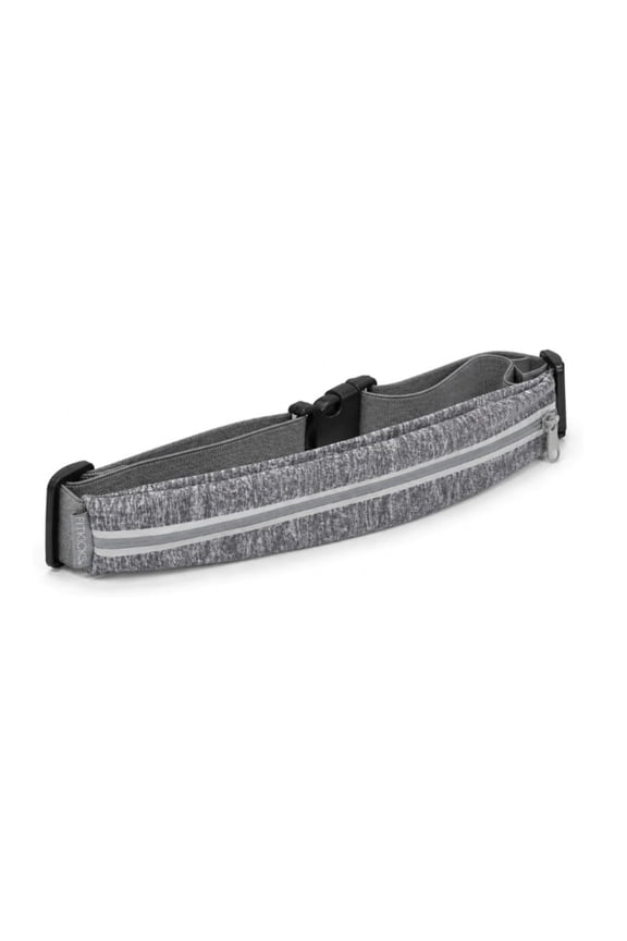 FITZIP Running Belt Waist Pack with Expandable Storage and Reflective Zipper, Gray