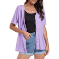 thumbnail image 1 of FIUFY Womens Button Down Cardigans Summer Casual Short Sleeve Open Front Knitted Top Shirts, 1 of 5