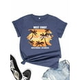 thumbnail image 1 of FIUFY Womens California West Coast Short Sleeve Graphic Tees Summer Casual Tops, 1 of 6