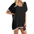thumbnail image 1 of FIUFY Womens Chiffon Swimsuit Cover-ups Short Sleeve Bikini Beach Coverups Dress for Swimwear, 1 of 3