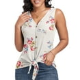 thumbnail image 1 of FIUFY Womens Tank Tops Sleeveless Button Down Shirts V Neck Tie Front Knot Tunic Blouses, 1 of 4