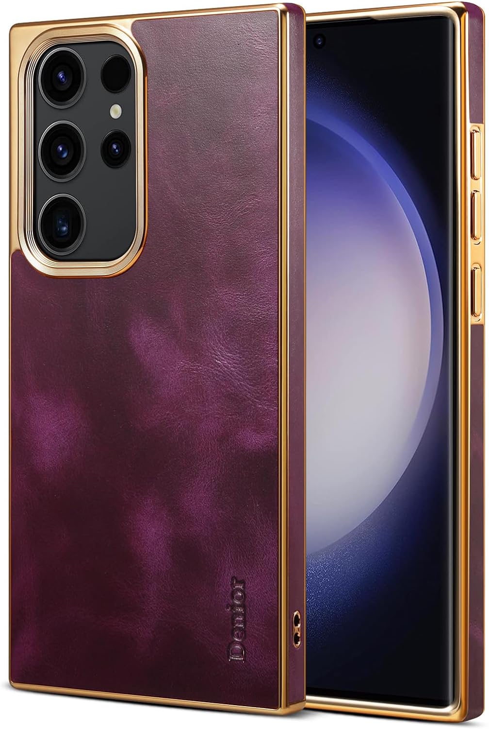 FIUWSFUK Genuine Leather Case for Samsung Galaxy S24 Ultra/S24 Plus/S24