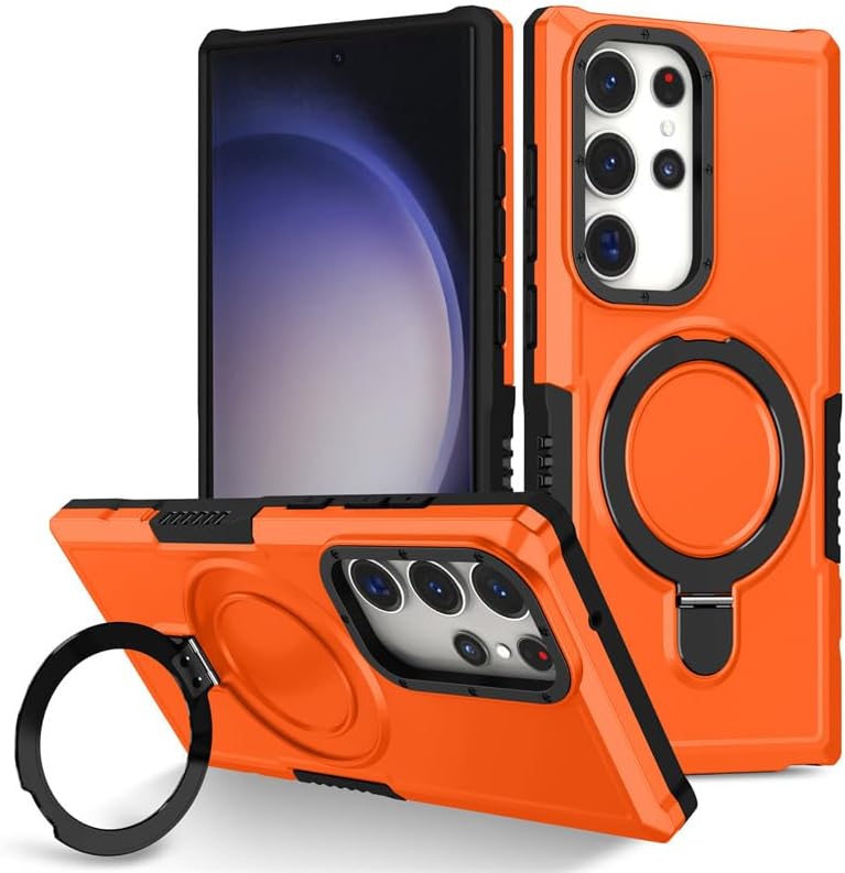 FIUWSFUK Case for Samsung Galaxy S24 Ultra/S24 Plus/S24, Stand Cover Military