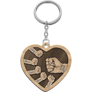 Personalzed Father's Day Gft, Dad Keychan Wth Kds Names, Custom