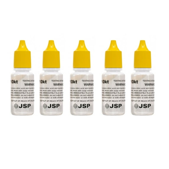 FIVE 5 NEW FRESH JSP 10K YELLOW GOLD ACID TESTING SOLUTION JEWELRY TEST TESTER