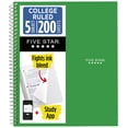 thumbnail image 1 of Five Star 5 Subject College Ruled Notebook Plus Study App, 8.5" x 11", Retro Green, Poly, Spiral, 200 Sheets, 1 of 7
