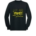 thumbnail image 1 of FIVE! Superhero Fifth Birthday - 5 Years Old Gift Idea Long sleeve kids T-Shirt Medium Black, 1 of 1