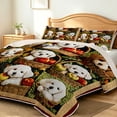 thumbnail image 1 of FIVERAM Quilts for King Bed,3 Piece Cute Puppy Patchwork Bedspread,Lightweight Coverlet King Size,Dog & Harvest Fruit Bed Cover for All Season, 1 of 9