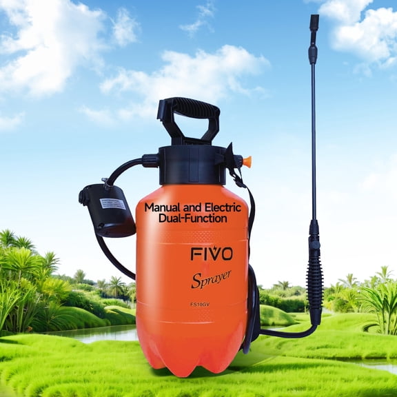 FIVO 1.35 Gallon Sprayer with Rechargeable Battery Powered Electric Pump 35PSI with Shoulder Strap for Lawn and Garden