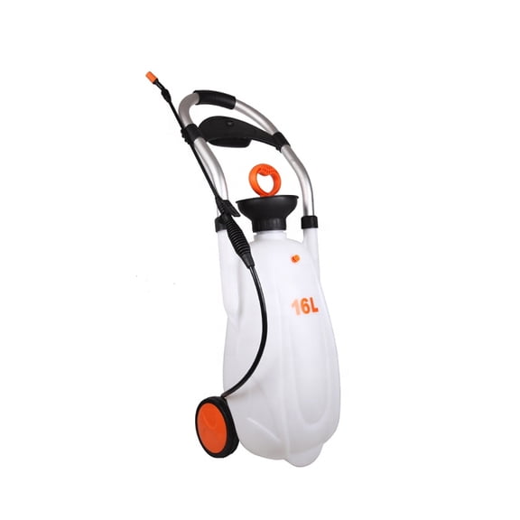 FIVO 4.23 Gallon Pump Pressured Sprayer Hand Cart on Wheels for Lawn & Garden