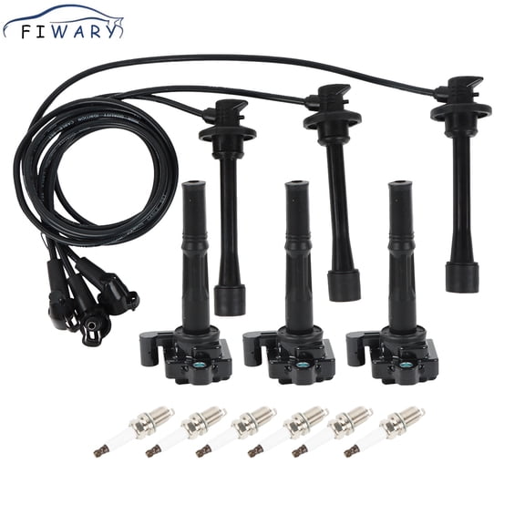 FIWARY 3pcs Ignition Coils+6pcs Iridium Spark Plugs+3pcs Spark Plug Wires Fits for 95-04 Toyota 4Runner 3.4L V6 UF156