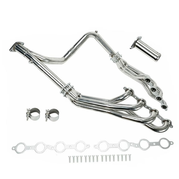 FIWARY Long Tube Stainless Steel Headers with Y-Pipe - For Chevy GMC 4.8L / 5.3L / 6.0L 2004-2013 - MT001006