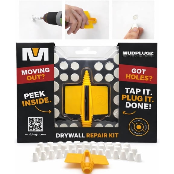 FIX Drywall Anchor Holes Fast - YANTONG Drywall Hole Repair Kit - No Mesh - No Spackle - Professional Small Hole Wall Patch Kit - 36 Plugs - Reusable Prep Tool - Quick and Easy