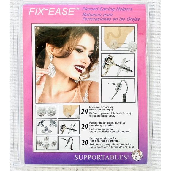 FIX-EASE PIERCED EARRING HELPERS CLEAR 60 PIECE SET