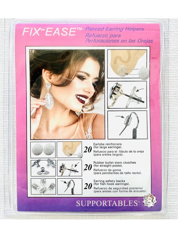 FIX-EASE PIERCED EARRING HELPERS CLEAR 60 PIECE SET