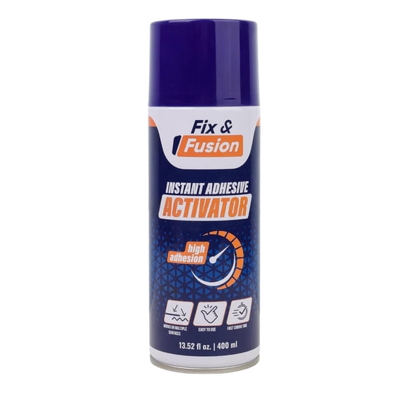 FIX & FUSION Activator Spray (13.5 Fl Oz), Instant Cure Accelerator for Cyanoacrylate (CA) Super Glue for Wood, Plastic, Rubber, Granite, and DIY & Professional, Accelerates Bonding Strength, 1 Pack