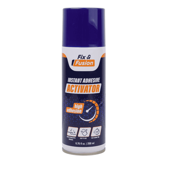 FIX & FUSION Activator Spray (6.76 Fl Oz), Instant Cure Accelerator for Cyanoacrylate (CA) Super Glue for Wood, Plastic, Rubber, Granite, and DIY & Professional, Accelerates Bonding Strength, 1 Pack