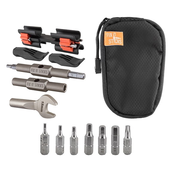 TOOL MULTI FIXIT STICKS REPLACEABLE COMMUTER KIT BRACKET/8-BITS/TIRE-LEVERS/15mm-WRENCH/CASE