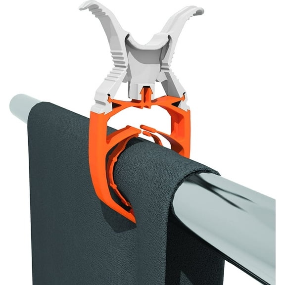 FIXCLIP Orange - 6-Pack - Award Winning - Storm Proof & Lockable Clothespin - Multi-Purpose - Boat - RV - Camping - Stroller - Beach Chair