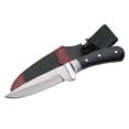 thumbnail image 1 of SZCO 9" Black Wild Deer Hunter Knife, Stainless Steel Fixed Blade with Silver Bolster and Black Handle, Traditional Hunting and Survival Tool with Sheath, 1 of 4