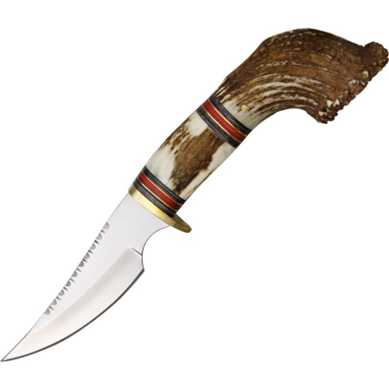 FIXED-BLADE HUNTING KNIFE | Steel Stag 10" Crown Handle Stainless Steel Blade