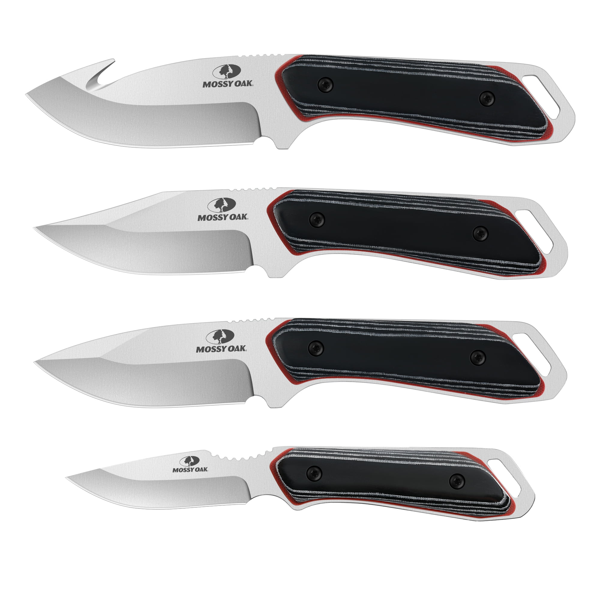 Mossy Oak 8-Piece Hunting Set with 4 Fixed Knives (7-8.25 Inch