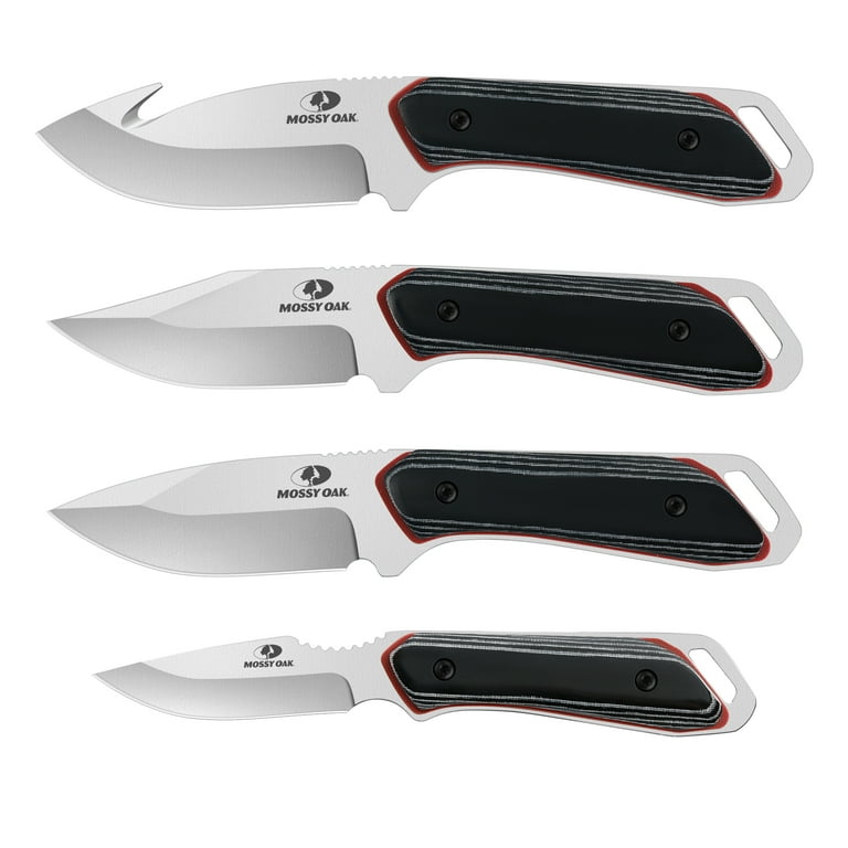 Mossy Oak 8-Piece Hunting Set with 4 Fixed Knives (7-8.25 Inch