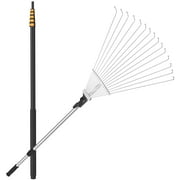 FIXM Adjustable Telescopic Roof and Yard Rake 6.62 to 31 ft Clear Leaves Sticks and Debris Efficiently